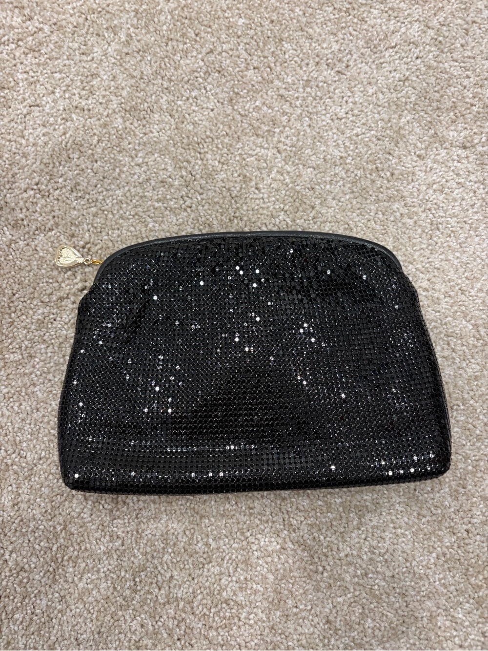 Vintage Black Sequin Cosmetic Pouch
